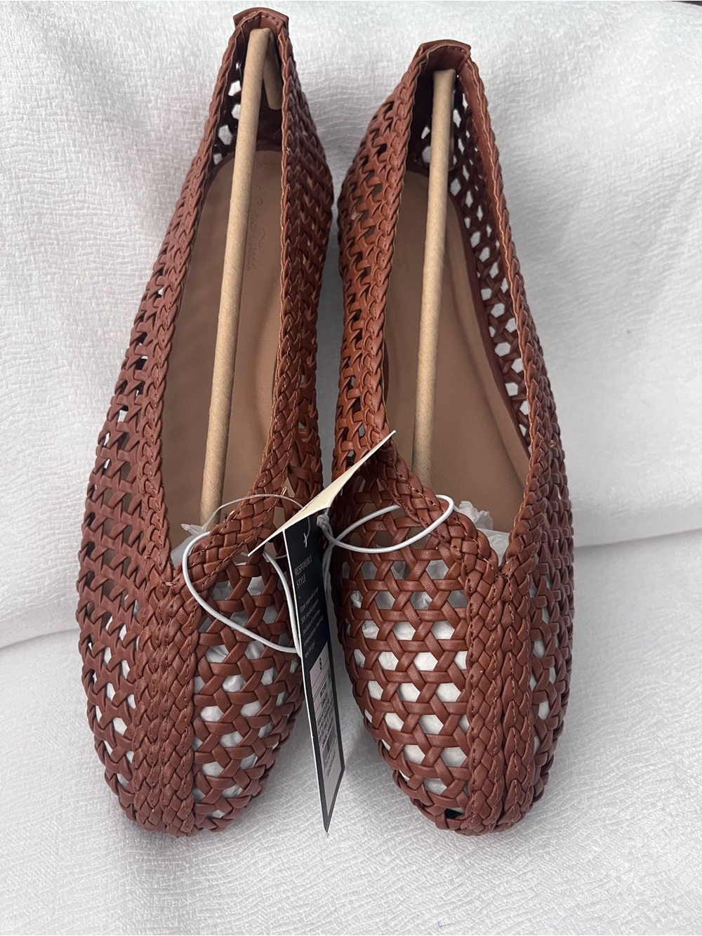 Universal Thread Woven Tan Brown Slip-On Flats